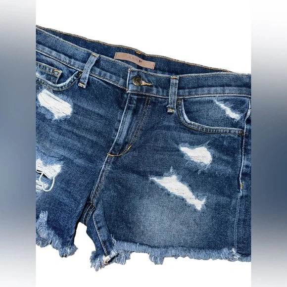 Joe’s Jeans 4 Inch Cut Off Distressed Dark Wash Denim Shorts Women’s 28 - Picture 3 of 5